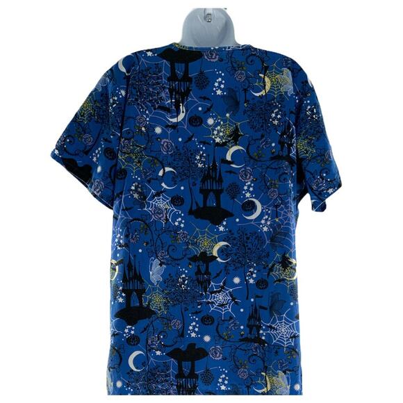 UA Scrubs Uniform Advantage Nurse Uniform Top L Halloween Print Healthcare Top - Picture 4 of 9